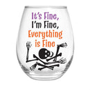 Haunted House Skeleton It's Fine I'm Fine Everything Is Fine Stemless Glass, 17oz, Gift Box