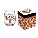 University of Texas, 17oz Boxed Stemless Glass