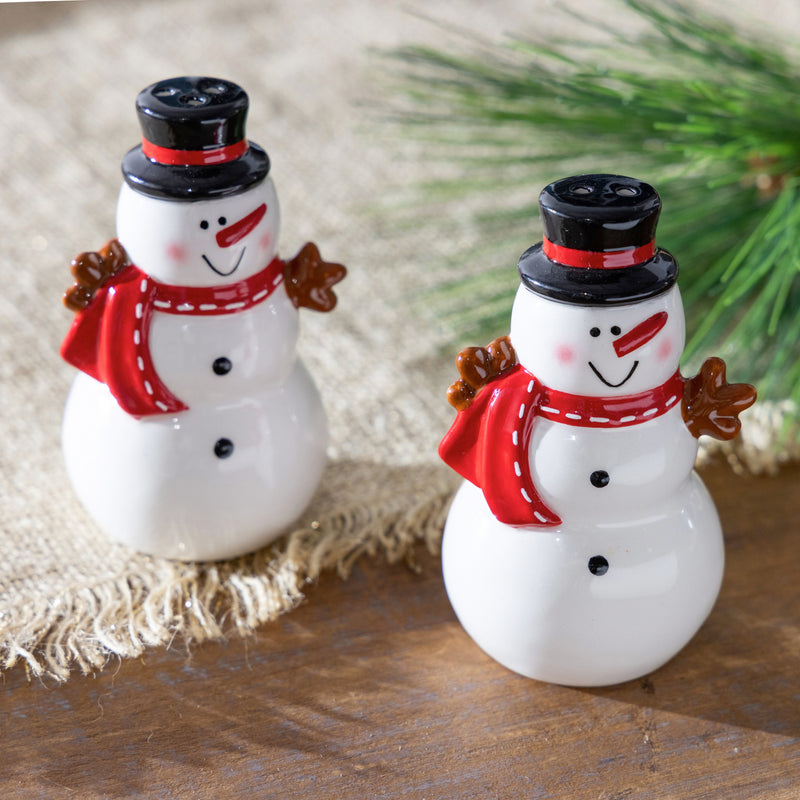 Ceramic Snowman Shaped Salt & Pepper Shaker Set,3spc074