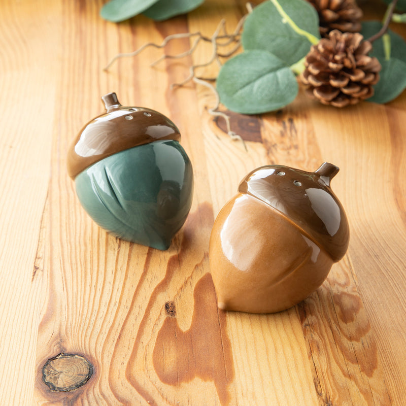 Ceramic Salt and Pepper Set, Acorns,3spc092