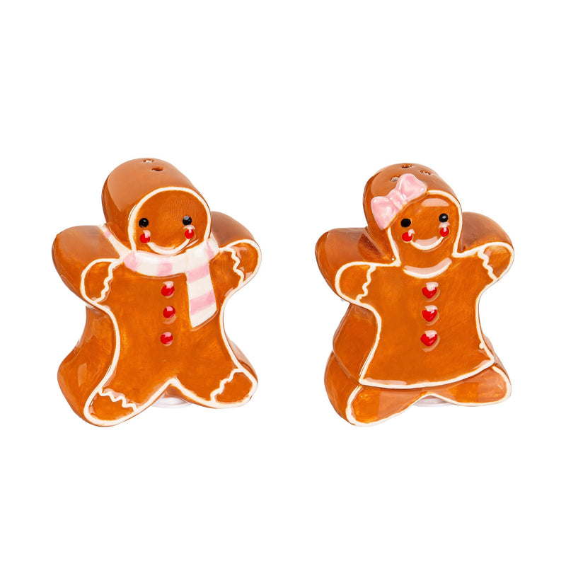 Ceramic Salt and Pepper Set, Gingerbread,3spc096