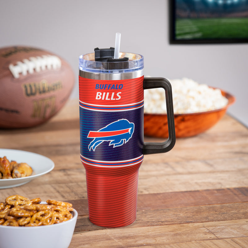 40oz Stainless Steel Mega Cup w/ Straw, Buffalo Bills,3ss3803cc