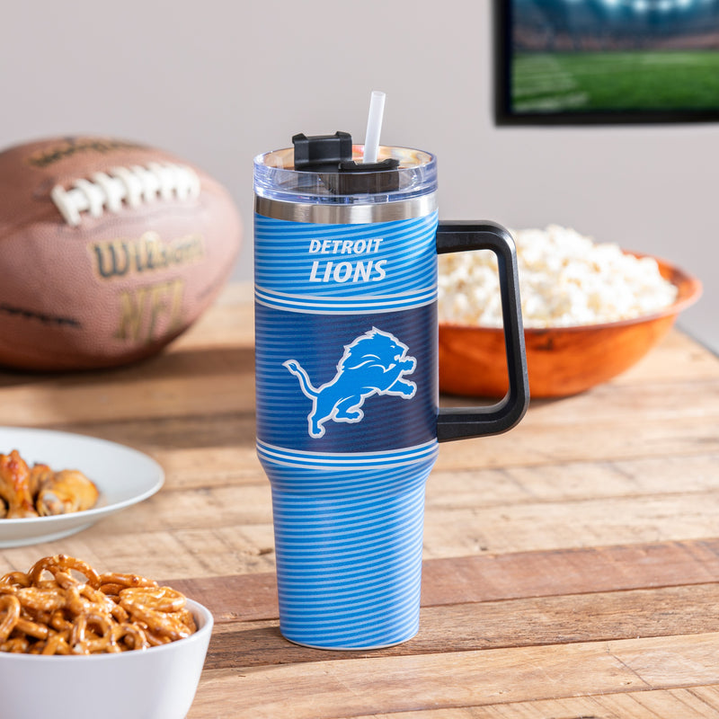 40oz Stainless Steel Mega Cup w/ Straw, Detroit Lions,3ss3810cc