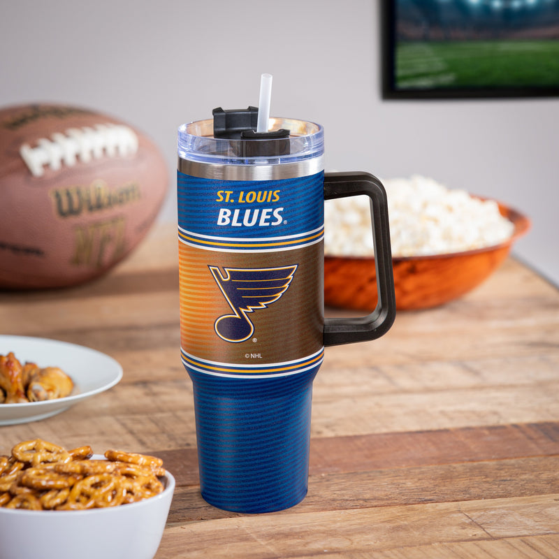 40oz Stainless Steel Mega Cup w/ Straw, St. Louis Blues,3ss4374cc