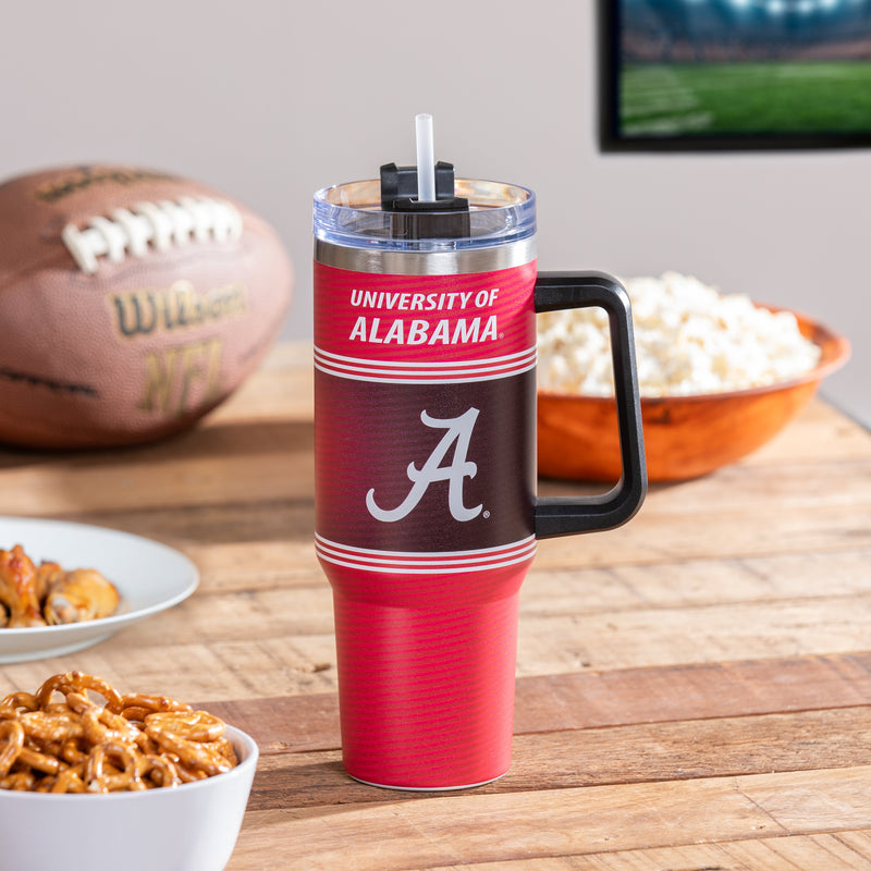 40oz Stainless Steel Mega Cup w/ Straw, University of Alabama,3ss924cc