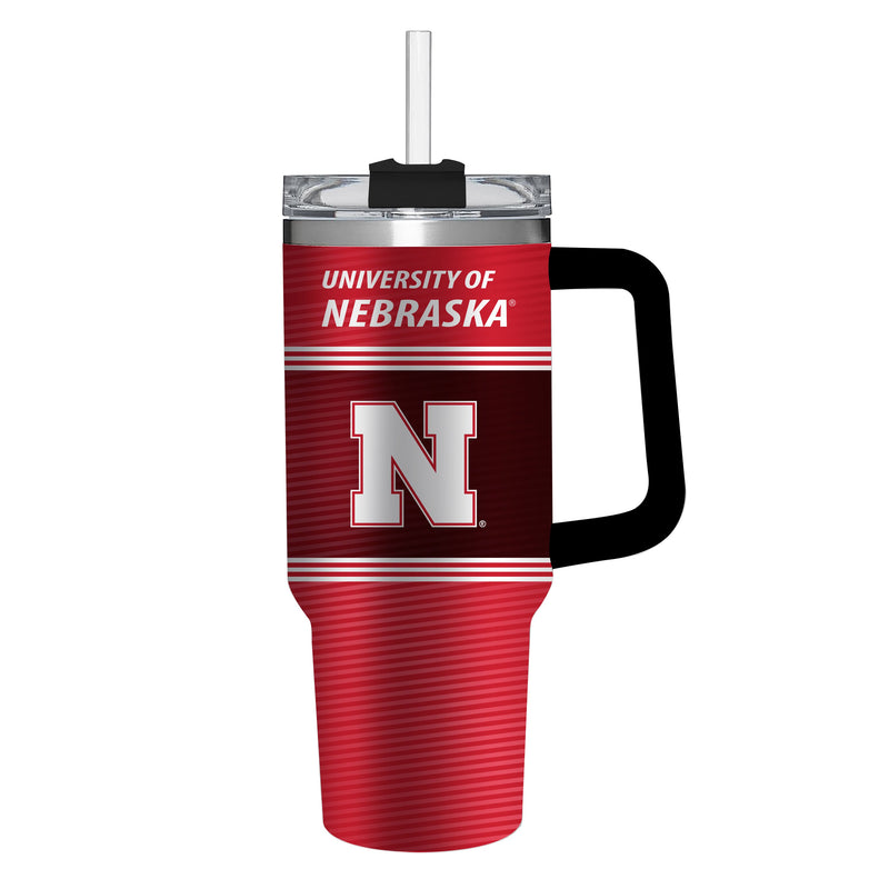 40oz Stainless Steel Mega Cup w/ Straw, University of Nebraska,3ss949cc