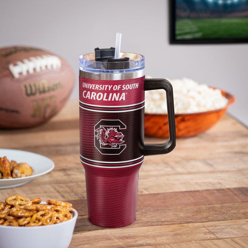 40oz Stainless Steel Mega Cup w/ Straw, University of South Carolina,3ss954cc