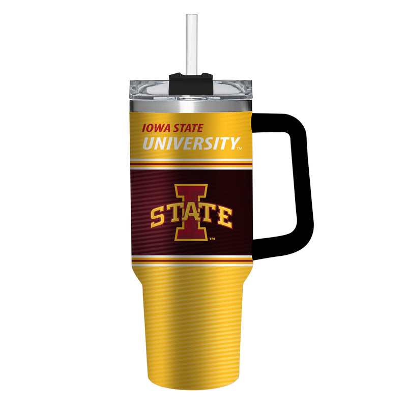 40oz Stainless Steel Mega Cup w/ Straw, Iowa State University,3ss962cc