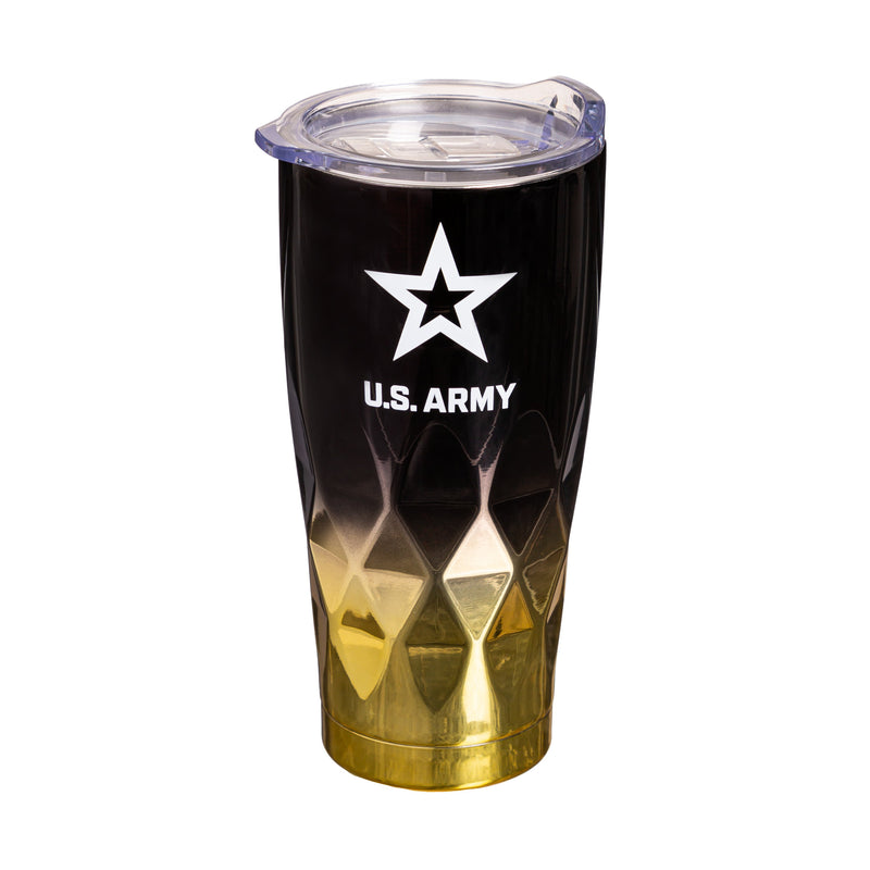 20oz Diamond Tumbler, Electroplated Stainless Steel, US Army,3ssh5063ts