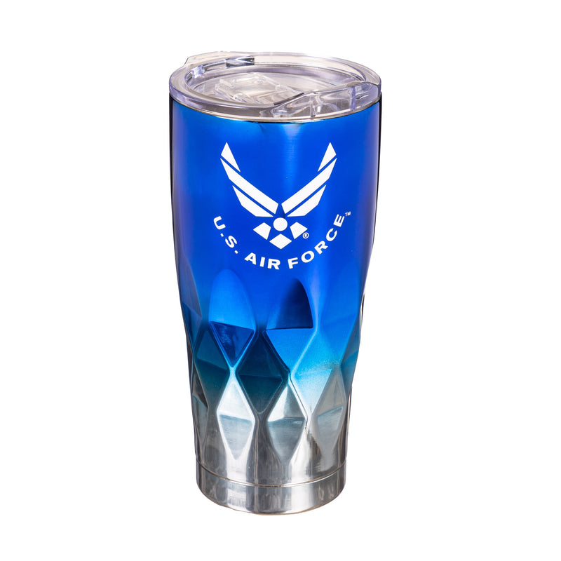 20oz Diamond Tumbler, Electroplated Stainless Steel, US Air Force,3ssh5064ts