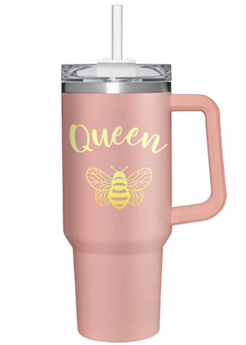 40oz Stainless Steel Canyon Cup w/ Straw, Queen Bee,3sshd007