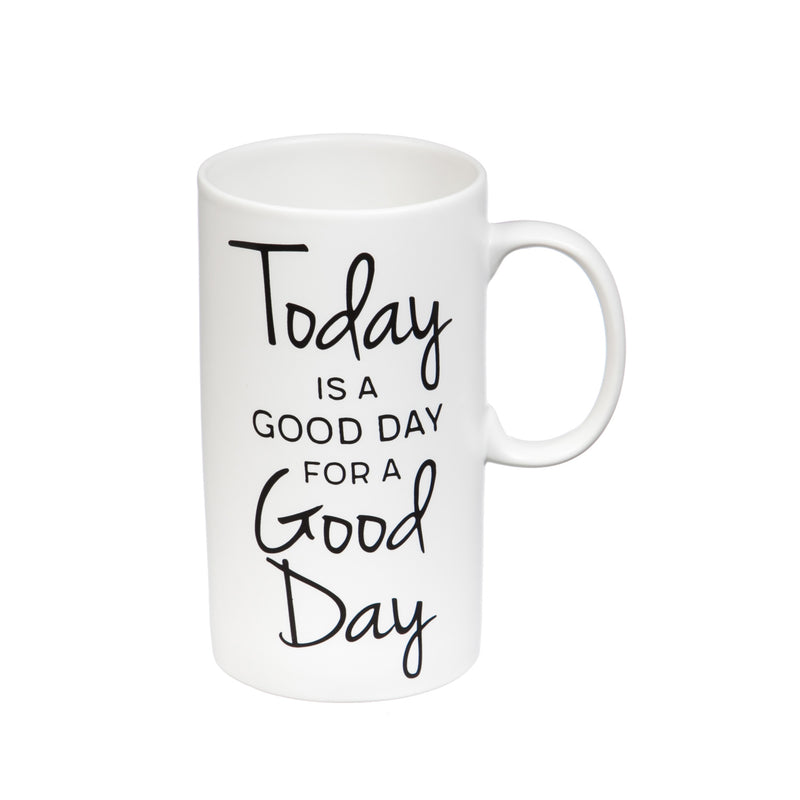 Evergreen Tabletop,Tall Ceramic Cup, 20 OZ, Today is a Good Day,6.1x3.3x5.3 Inches