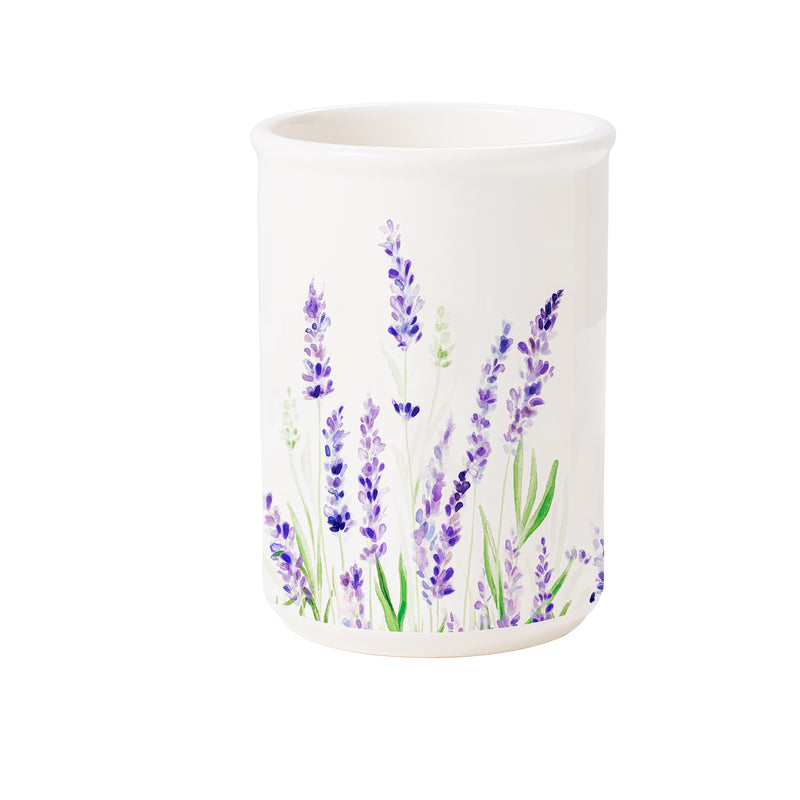 Ceramic Utensil Crock, Lavender Fields,3uc9862