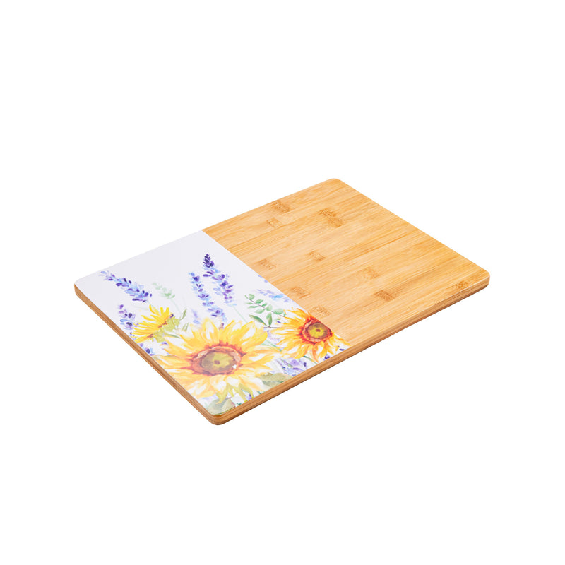 14" Wood Cutting Board with Enamel Design, Lavender Fields,3wcb9862