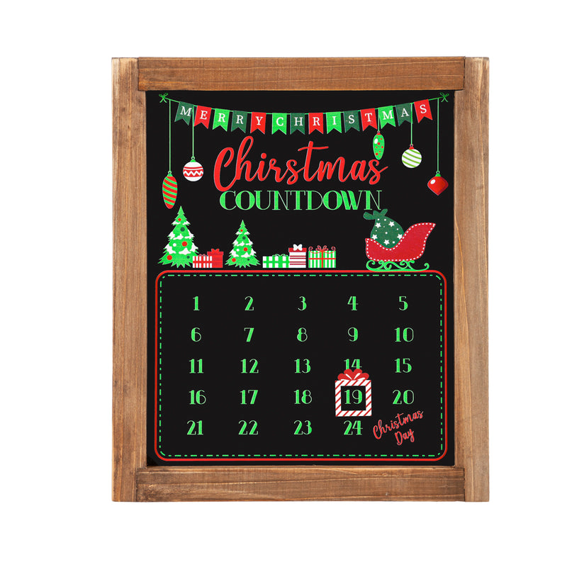 11.75" Wood Framed "Christmas Countdown" Chalkboard Tabletop Sign,3wd026