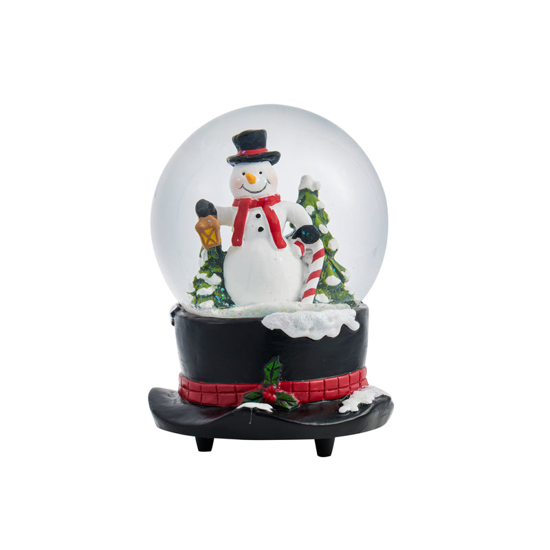 5.75" Resin Snowman Top Hat Water Globe,3wgl237