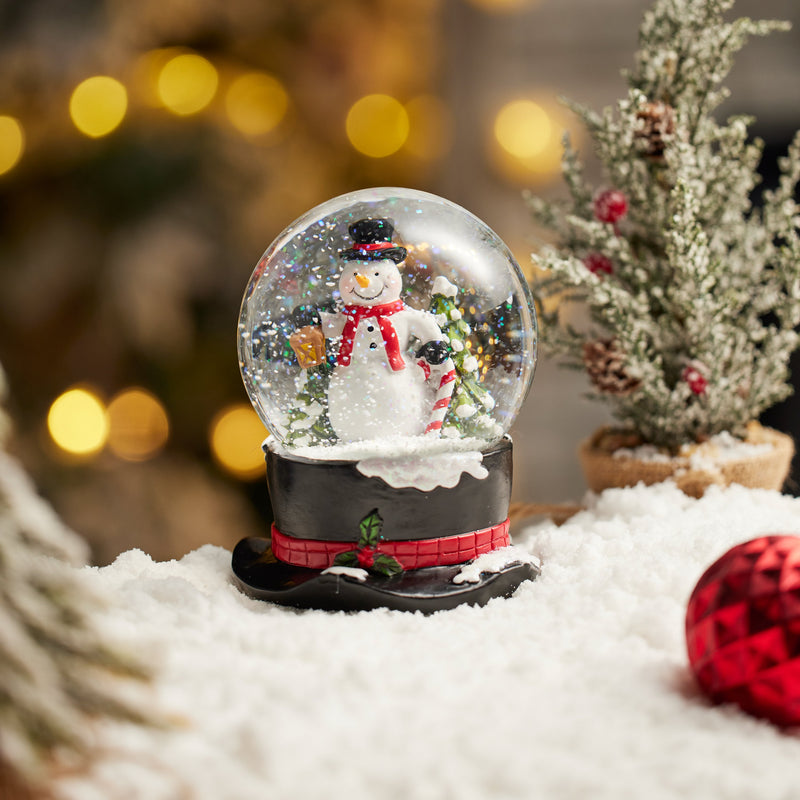 5.75" Resin Snowman Top Hat Water Globe,3wgl237