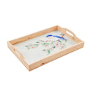 20.75" Rectangle Wood Serving Tray, Birds in Blooms,3wt9863