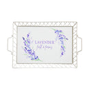 21" Tray with Metal Wire Border, Lavender Fields,3wtm9862