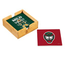 Minnesota Wild Ceramic Coasters Set, 4pcs with Wood Caddy