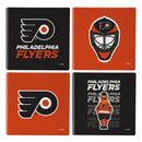 Philadelphia Flyers Ceramic Coasters Set, 4pcs with Wood Caddy
