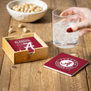 University of Alabama Ceramic Coasters Set, 4pcs with Wood Caddy