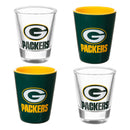 Green Bay Packers 4-Piece Ceramic and Glass 2oz. Cup Set
