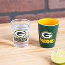 Green Bay Packers 4-Piece Ceramic and Glass 2oz. Cup Set
