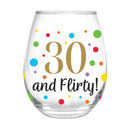 30 and Flirty Stemless Glass, 17oz, Gift Box
