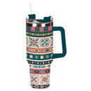 Diamond Tapestry Tumbler Stainless-Steel Trenta Cup w/ Straw, 30oz, Gift Box