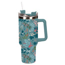 Bursting Botanicals Tumbler Stainless-Steel Trenta Cup w/ Straw, 30oz, Gift Box