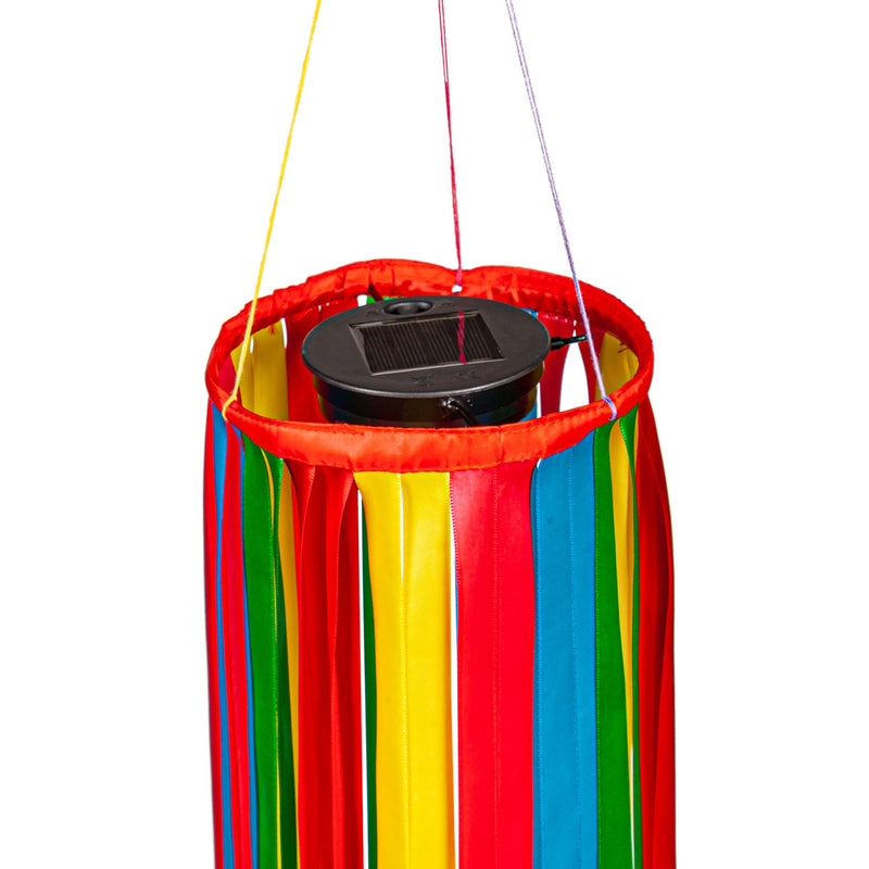 Evergreen Wind,Rainbow Ribbon Solar Powered Windsock,6x6x47 Inches