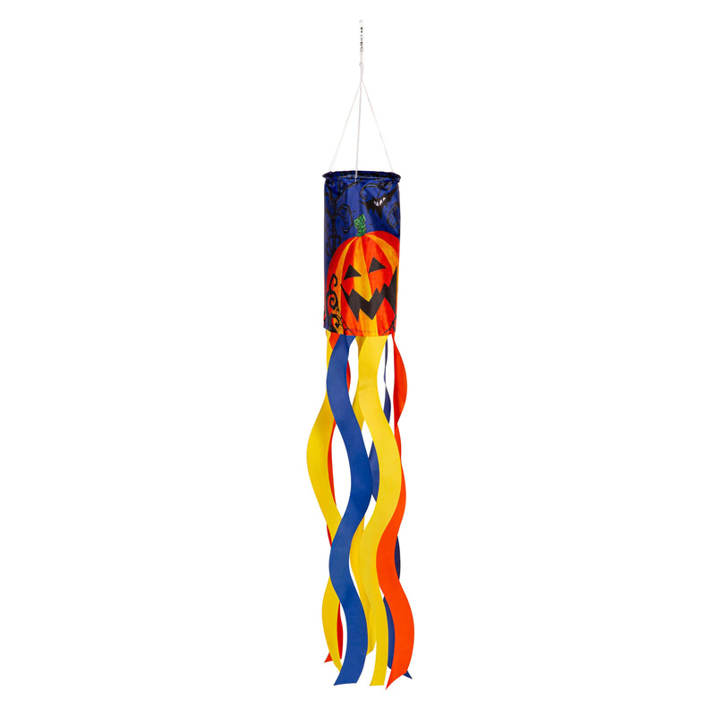 Evergreen Wind,Halloween Jack O' Lantern  Sublimated Windsock,6x6x40 Inches