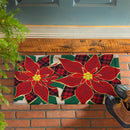 Welcome Poinsettia Embossed Mat