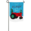 Snow Tractor Garden Applique Flag