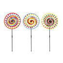 Tie Dye Two Layer Sun Shape Pinwheel Spinner, 3 Asst