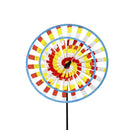 Tie Dye Two Layer Sun Shape Pinwheel Spinner, 3 Asst