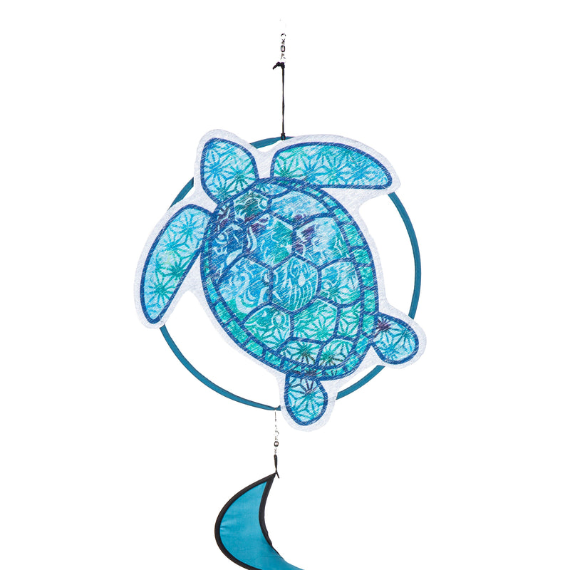 Coastal Wind Spinner, 4 Asst: Flamingo/Turtle/flipflops/School of Fish,45535