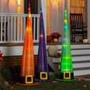 Halloween Witch Hat Fabric Cone with Color Changing Lights