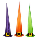 Halloween Witch Hat Fabric Cone with Color Changing Lights