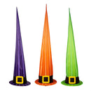 Halloween Witch Hat Fabric Cone with Color Changing Lights