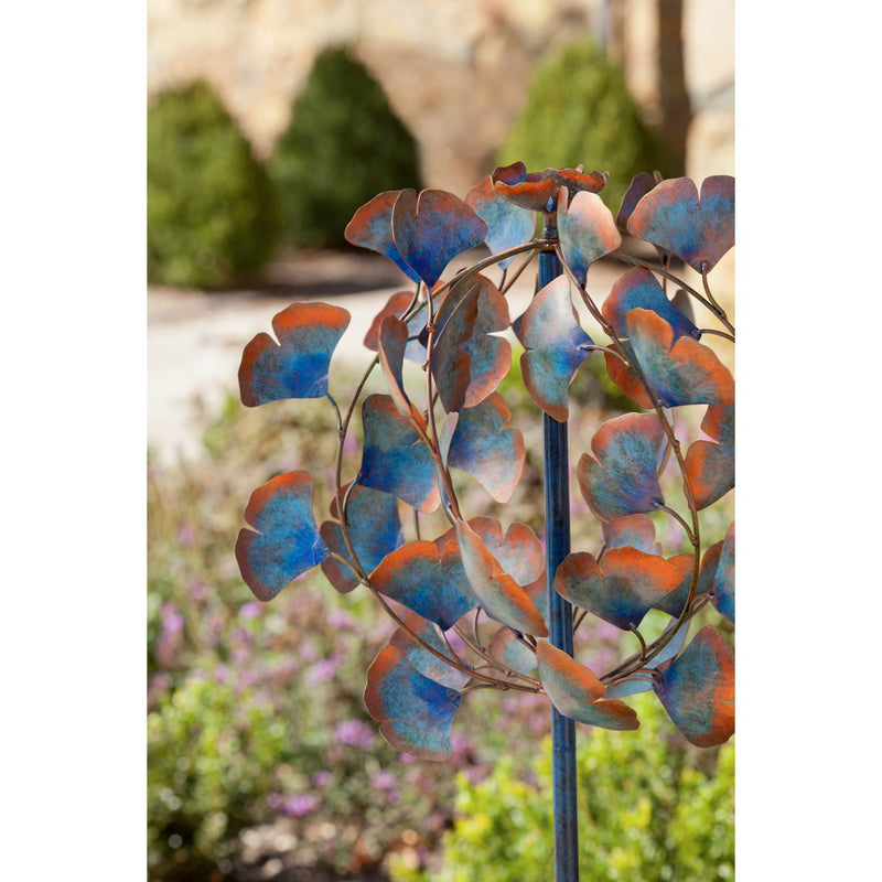 50.7" Wind Spinner, Patina Gingko Leaves,47m1731