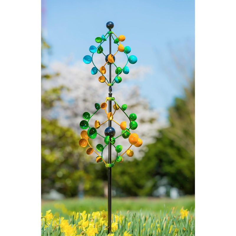 Evergreen Wind,60"H Swirling Bubble Wind Spinner,12.6x12.6x60 Inches