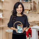 VivaStyle Watering Can, Printed Metal, Festive Foliage, 32 oz.