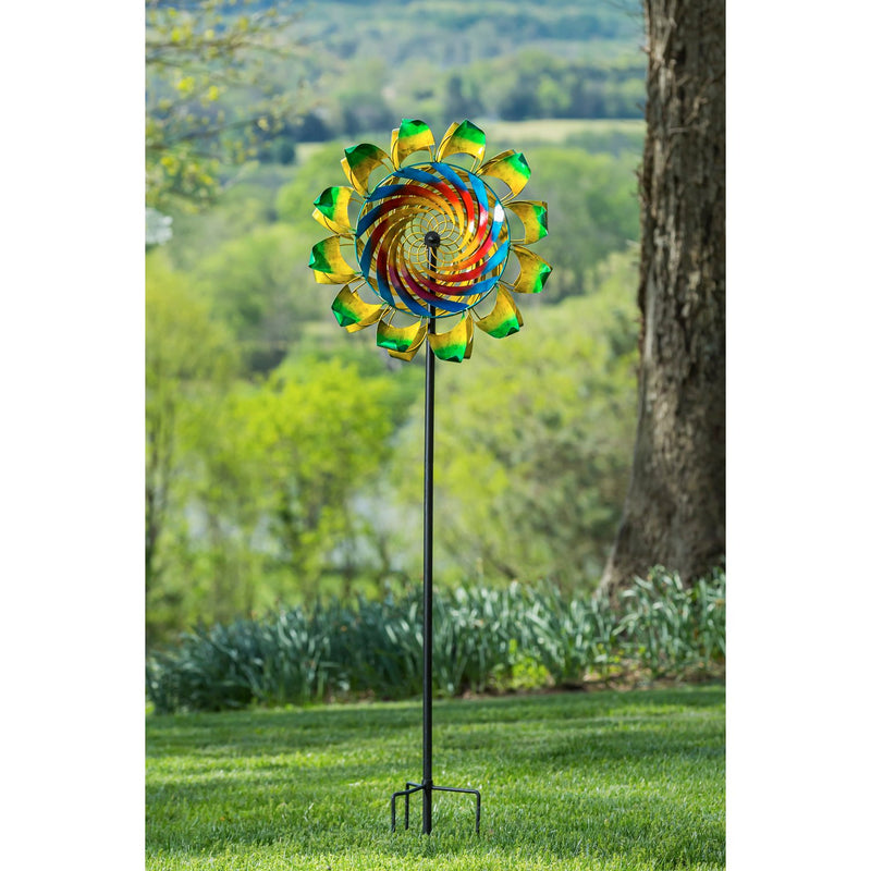 75"H Primary Color Swirl with Curved Edges Wind Spinner,47m3085