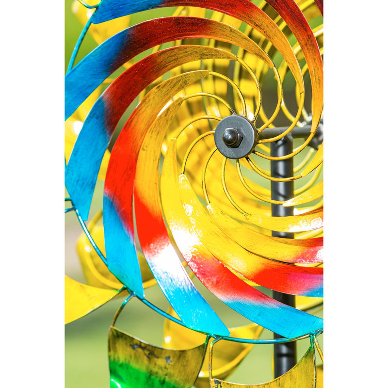 75"H Primary Color Swirl with Curved Edges Wind Spinner,47m3085