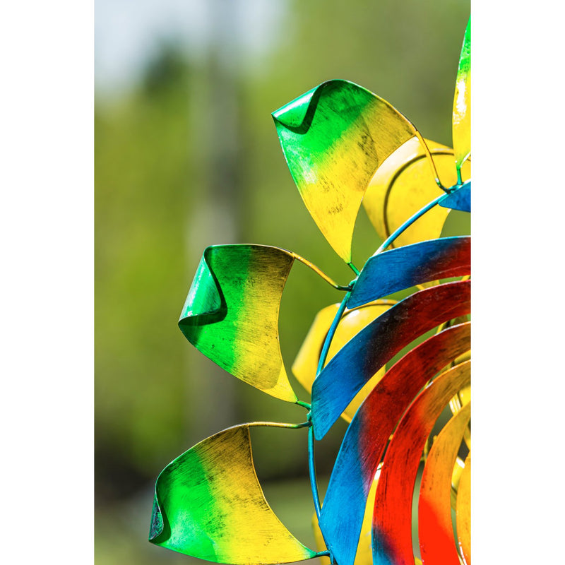 75"H Primary Color Swirl with Curved Edges Wind Spinner,47m3085