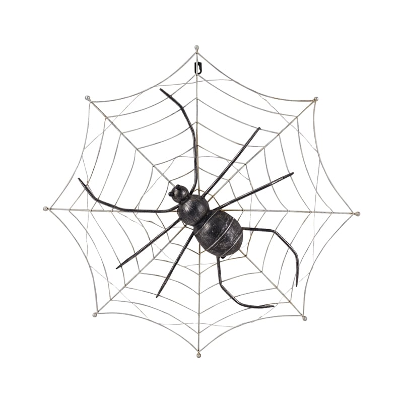 28" LED Battery Operated Spider Web Metal Decor,47m3453