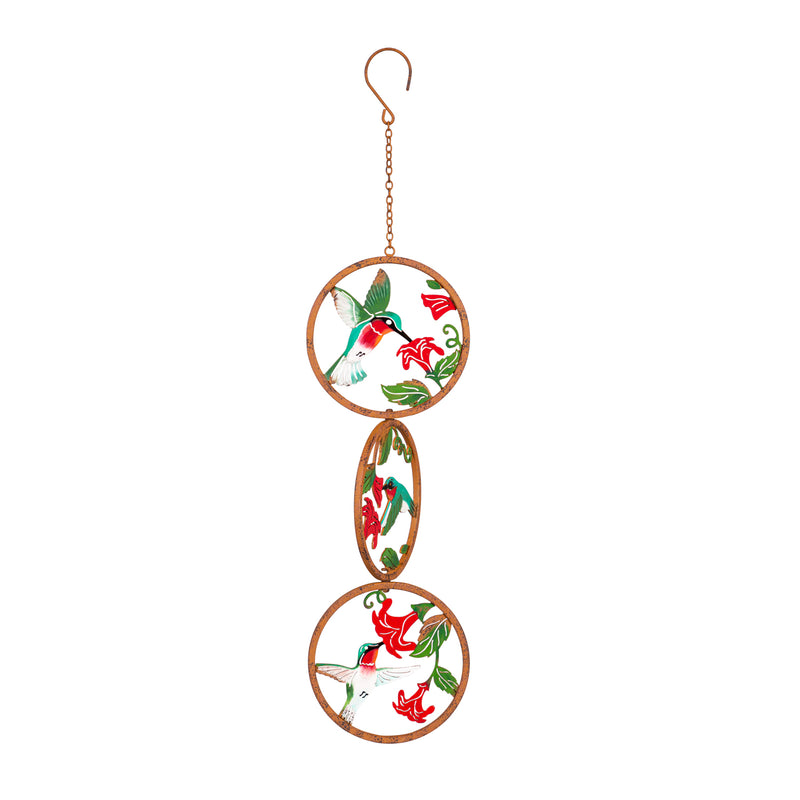 Rusty Friends Hand Painted Hanging Spinning Décor, Set of 2,47m3454