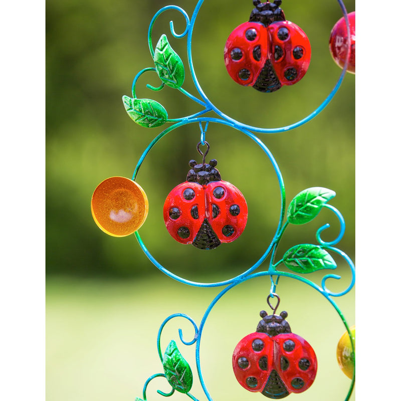 Evergreen Wind,35"H Twirler, 6-Tiered Orbit, Lady Bug,8.85x1.18x35 Inches